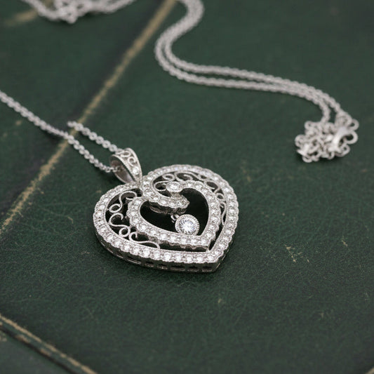 Modern Designer Edel Weiss 1.50cttw Diamond and 18Kt White Gold Necklace