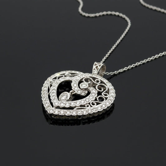 Modern Designer Edel Weiss 1.50cttw Diamond and 18Kt White Gold Necklace
