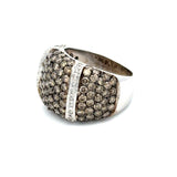Modern 3.00cttw Cognac & White Diaomnd 14kt White Gold Ring