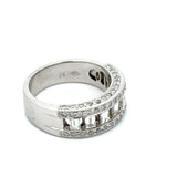 Modern Designer .86cttw Diamond 18K White Gold Ring