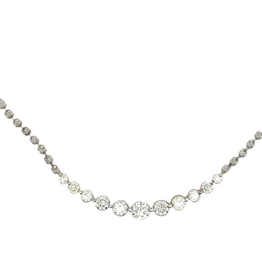 Modern .80cttw Diamond 14Kt White Gold Smile Necklace