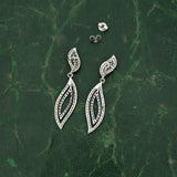 Modern Gabriel & Company Diamond & Sapphire 14Kt White Gold Necklace & Earring Set