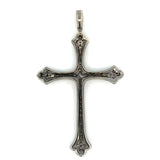Contemporary Diamond 18Kt White Gold & Black Rhodium Cross Pendant
