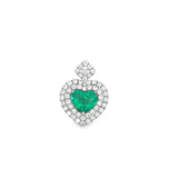 Contemporary Designer A.V. 1.92ct Colombian Emerald & Diamond 14K White Gold Pendant