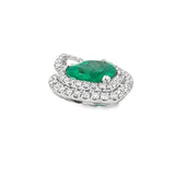 Contemporary Designer A.V. 3.34ct Colombian Emerald & Diamond 14K White Gold Pendant