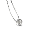 Modern Heart Shape Diamond & 14K White Gold Necklace