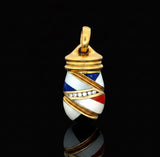 Designer Asch Grossbardt Diamond & Multi Color Semi Precious 14K Yellow Gold Pendant