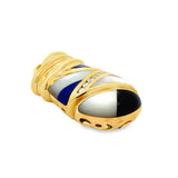 Designer Asch Grossbardt Diamond & Multi Color Semi Precious 14K Yellow Gold Pendant