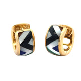 Estate Designer Asch Grossbardt Multi Color Gemstone Reversible 14K Yellow Gold Earrings