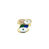 Estate Designer Asch Grossbardt Bunny Diamond & Multi Color Semi Precious 14K Yellow Gold Pendant