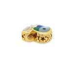 Estate Designer Asch Grossbardt Bunny Diamond & Multi Color Semi Precious 14K Yellow Gold Pendant