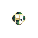 Designer Asch Grossbardt Mother of pearl, Turquoise, Malachite, Diamond, Onyx, Coral 14K Yellow Gold Pendant