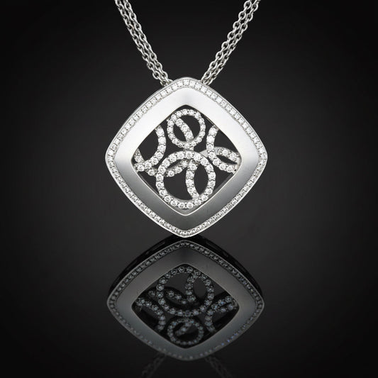 Designer E.G. Diamond 18K White Gold Necklace