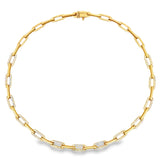 Designer Italian Paper Clip Diamond 14Kt Yellow Gold Necklace