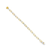Designer Italian Paper Clip Diamond 14K White/Yellow Gold Bracelet
