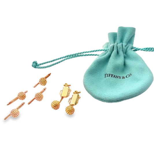 Estate Tiffany & Co. Golf Bag & Ball Cufflinks & Shirt Stud Set