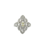 Vintage Filigree Diamond 14k White Gold Ring