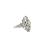 Vintage Filigree Diamond 14k White Gold Ring