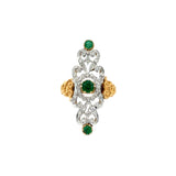 Vintage Emerald & Diamond 18K White & Yellow Gold Ring