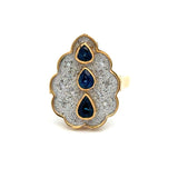 Vintage Sapphire & Diamond 14K Yellow & White Gold Ring