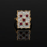 Vintage Ruby & Diamond 14K Yellow/White Gold Ring