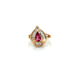 Vintage Pink Tourmaline & Diamond 14K Yellow/White Gold Ring