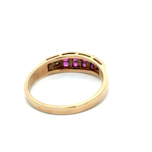 Vintage Ruby & Diamond 14K Yellow/White Gold Ring