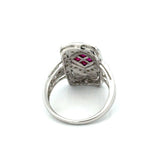 Vintage Ruby & Diamond 14K White Gold Ring
