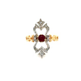 Vintage Ruby & Diamond 14K Yellow/White Gold Ring