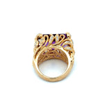 Vintage Diamond & Amethsyt 14K Yellow Gold Ring
