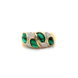 Vintage Diamond & Emerald 14K White & Yellow Ring