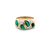 Vintage Diamond & Emerald 14K White & Yellow Ring