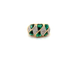 Vintage Diamond & Emerald 14K White & Yellow Ring