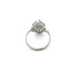 Vintage Irr. Blue Diamond 14K White Gold Ring
