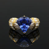 Vintage Tanzanite & Diamond 14K Yellow Gold Ring