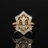 Vintage Filigree Diamond 14k Yellow Gold Ring