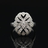 Vintage Filigree Diamond 14k White Gold Ring