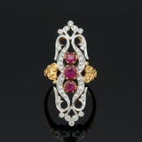 Vintage Ruby & Diamond 18k Yellow/White Gold Ring
