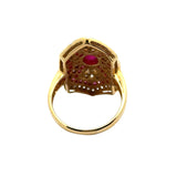 Vintage Ruby & Diamond 18k Yellow Gold Ring
