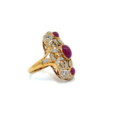 Vintage Ruby & Diamond 18k Yellow/White Gold Ring