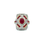 Vintage Ruby & Diamond 18k Yellow/White Gold Ring