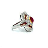Vintage Ruby & Diamond 18k Yellow/White Gold Ring