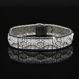 Vintage Diamond & Sapphire 18K White Gold Bracelet
