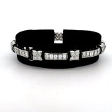 Estate Elite Italian Designer Picchiotti 12.25 cttw Diamond Onyx 18K White Gold Bracelet 14583