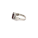 Estate 1.97 ct Step Cut Fine Ruby Diamond Platinum Ring 14600