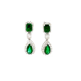 Estate 6.59 cttw Emerald Diamond Dangle Earrings 14652