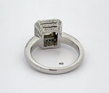 Estate 1.06 ct Natural Fancy Brownish Greenish Yellow (GIA) Diamond 18K White Gold Ring 14739