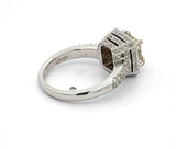 Estate 1.06 ct Natural Fancy Brownish Greenish Yellow (GIA) Diamond 18K White Gold Ring 14739