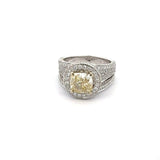 Estate Designer Michael M. 2.14 ct Natural Fancy Dark Grey-Greenish Yellow (GIA) Diamond Ring 14742