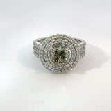 Maya Lianna 1.73 ct Natural Fancy Dark Gray-Yellowish Green Diamond 18K White Gold Ring 14737